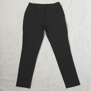 DKNY Womens Black Dress Pant Mid Rise Tapered Leg Stretch Pockets Zipper Size 6‎